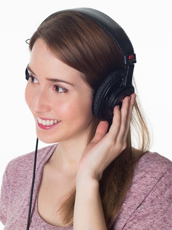call center woman with headphones call center woman with headphones