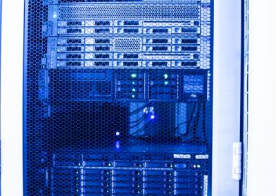 server rack view through the grid